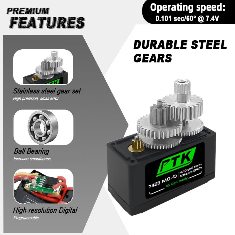 PTK 7455MG-D servo 12g Digital - Rc Helicopter Servo incelemesi ve fiyatı
