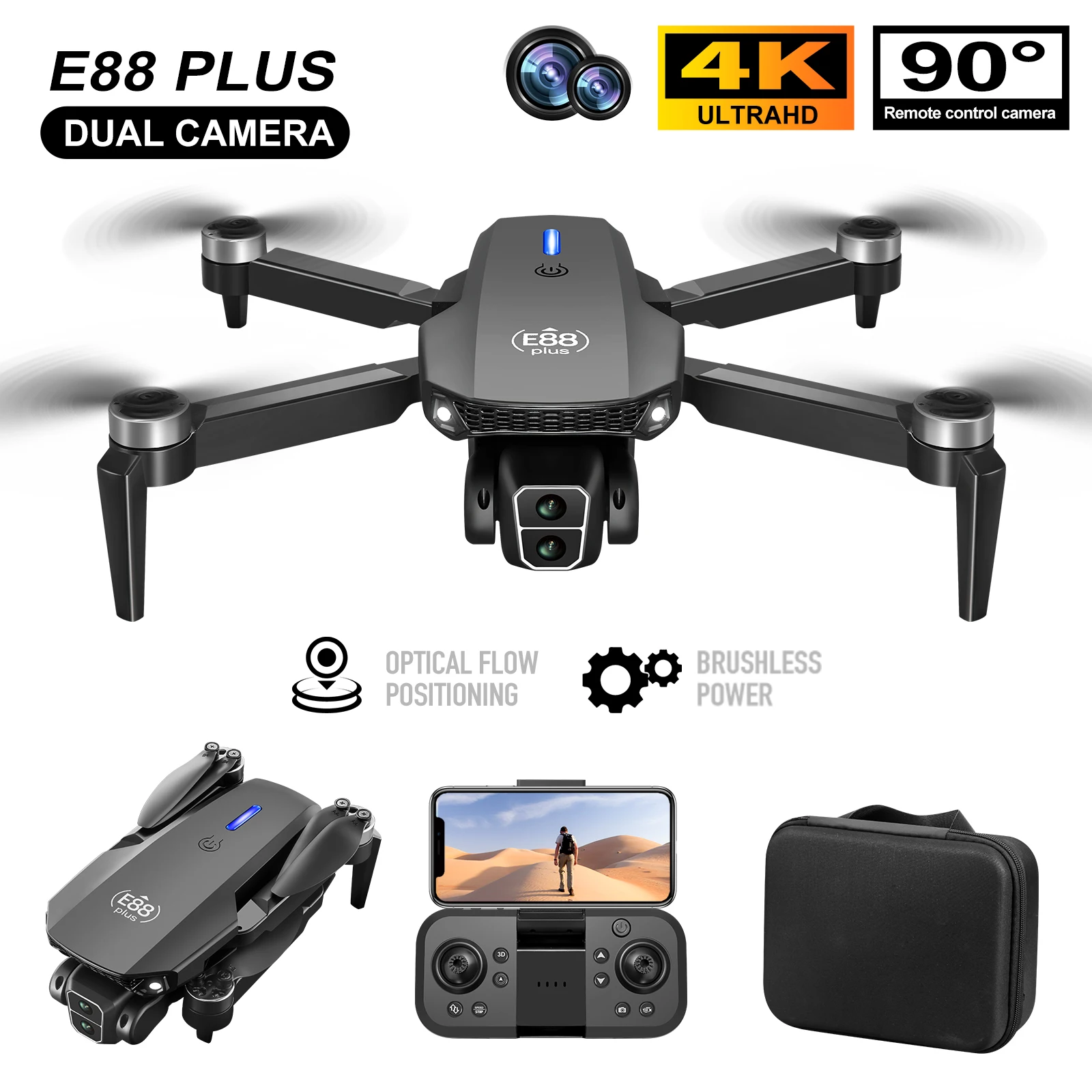 New E88 Plus Quadcopter Drone: - Rc Helicopter Case incelemesi ve fiyatı