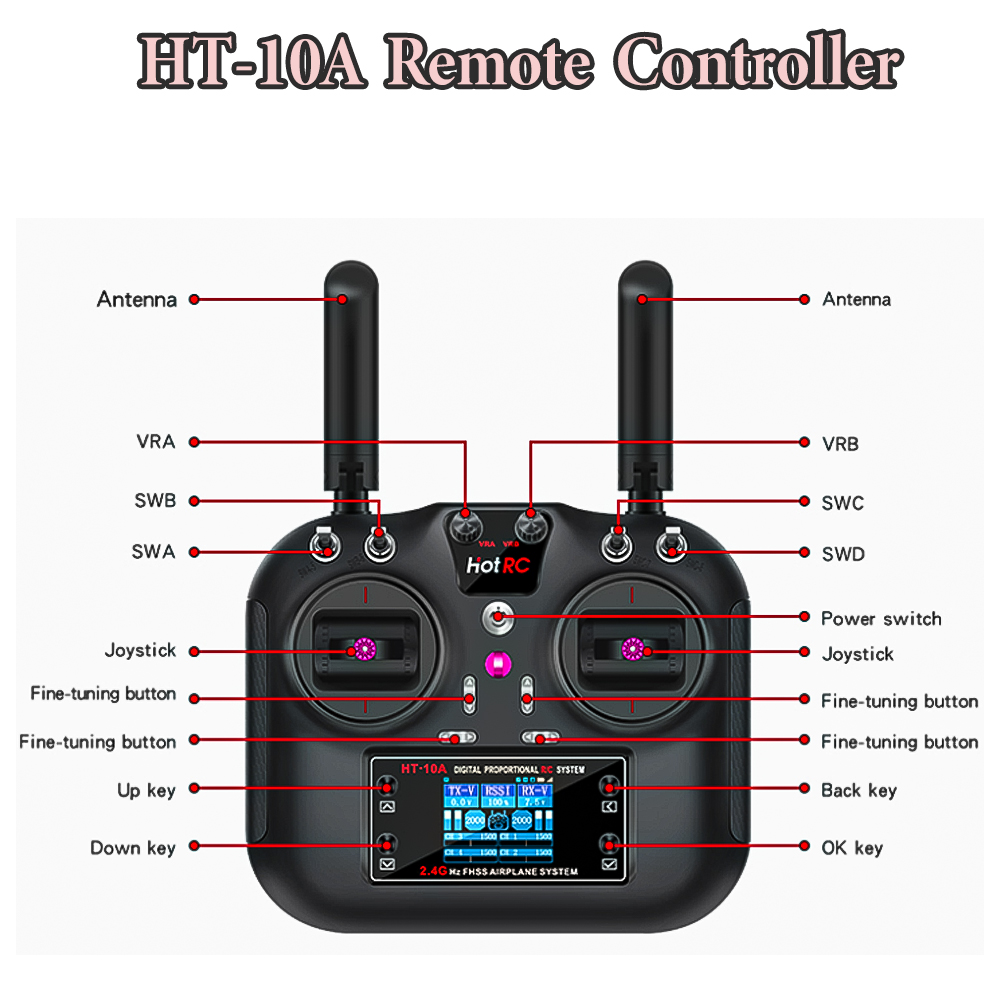 Hotrc HT-10A 2.4G 10CH Transmi - Rc Helicopter Motor incelemesi ve fiyatı