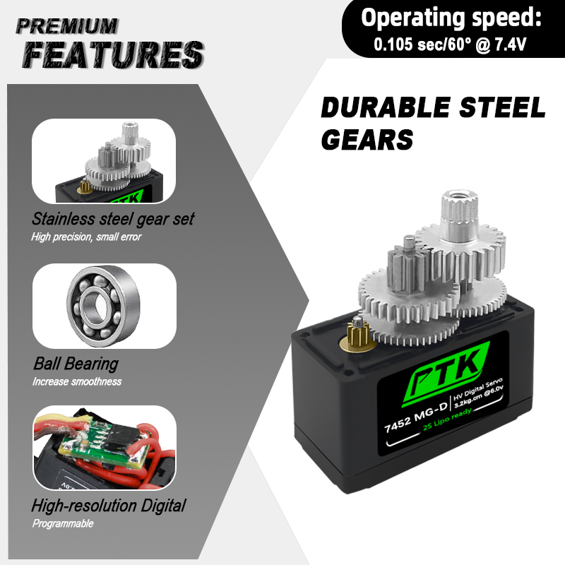 PTK 7452 MG-D 9g Digital Servo - Rc Helicopter Servo incelemesi ve fiyatı