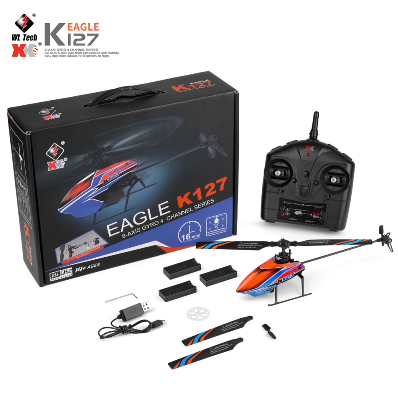 WLtoys XK K127 4CH 6-axis Gyro - Rc Helicopter Blade incelemesi ve fiyatı